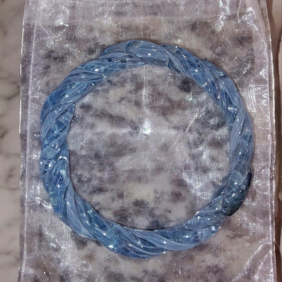 Purple & Blue Twisted Glass Bracelets Set Of 4 - Picture 6 of 7